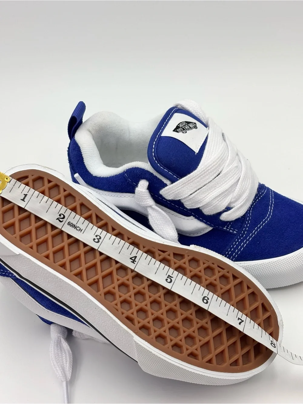 Vans Kids Knu Skool Shoe Royal Blue & White Lace-Up Skate Sneakers size 13‎